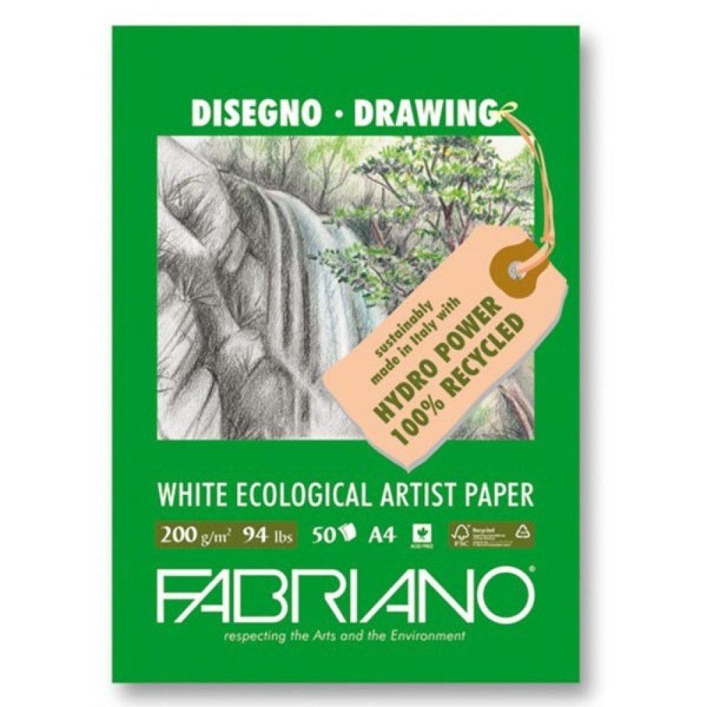 163 Blocco-Disegno ecologico per artisti 21×29,7 cm. 200 gr. 50 fg.
