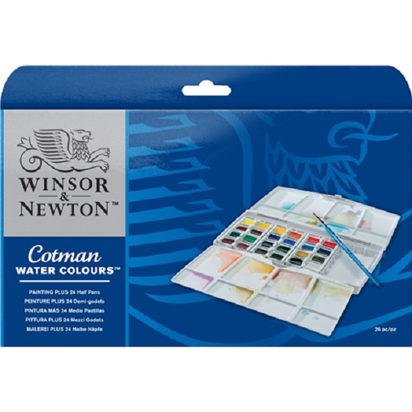 SET ACQUARELLI WINSOR & NEWTON COTMAN  24 1/2 GODET PANITING PLUS