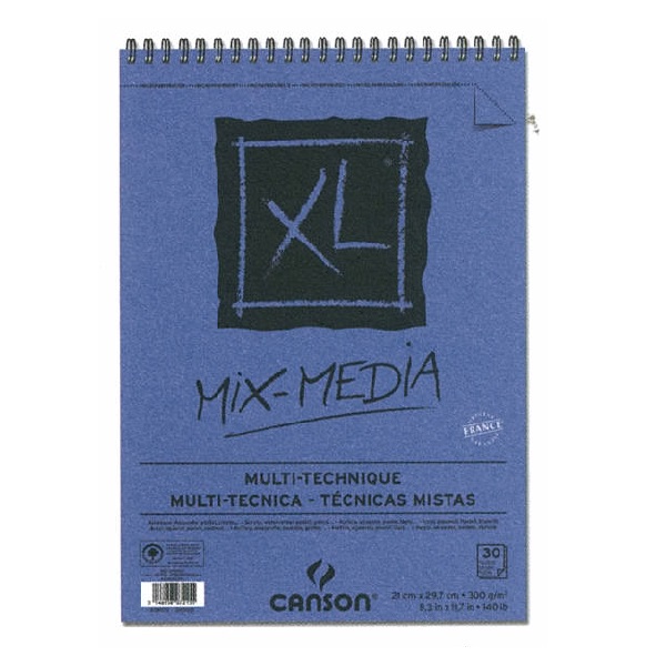 BLOCCO XL MIX MEDIA CANSONS A4 SPIRALATO  300 gr. 30 fg.
