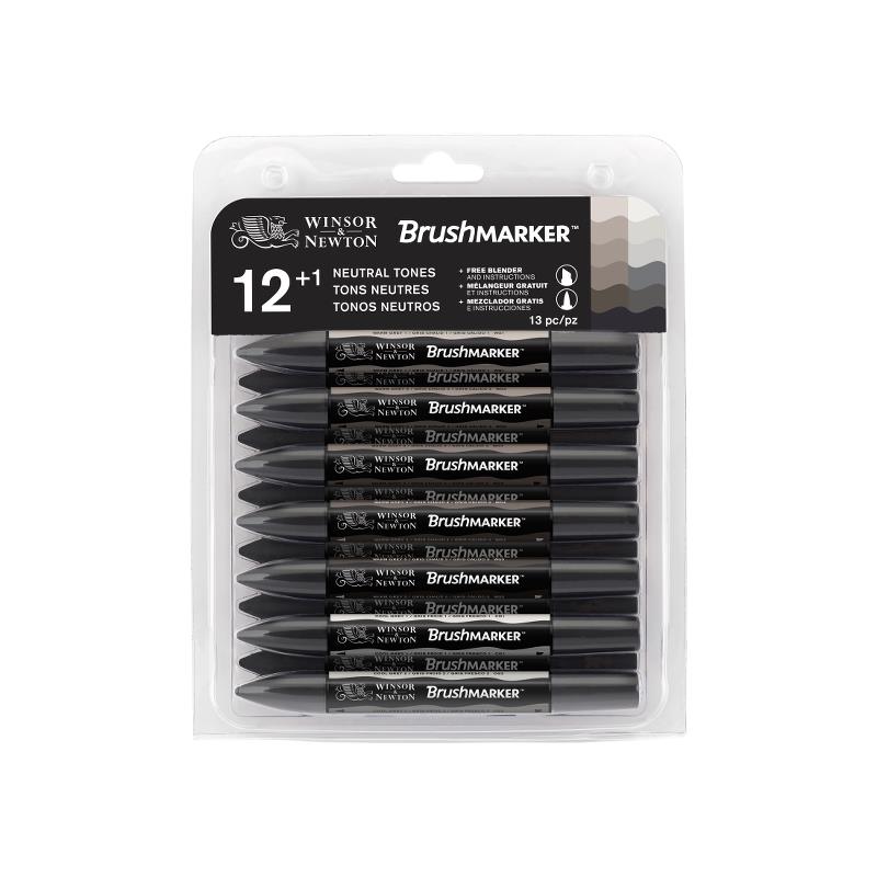BRUSHMARKER 12+1 PEZZI SET NEUTRAL STONE – WINSOR & NEWTON