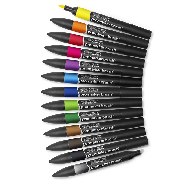 BRUSHMARKER 12+1 PEZZI SET TONI VIBRANTI – WINSOR & NEWTON