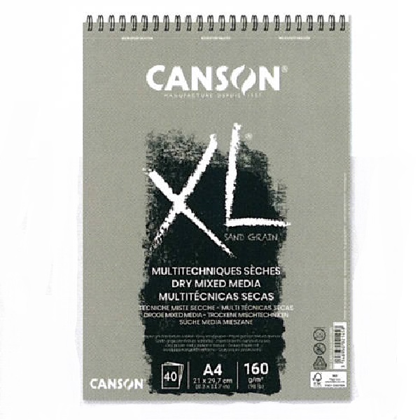 BLOCCO CANSON XL SPIRALE CARTA GRIGIA SPIRALE A4 40 fg. 160 gr.