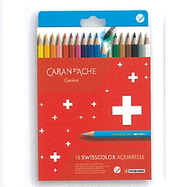 CONFEZIONE MATITE ACQUARELLABILI SWISSCOLOR CARAN D’ACHE 18 pz.