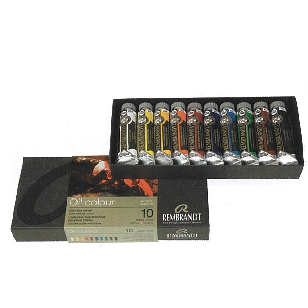 SCATOLA COLORI AD OLIO EXTRAFINE REMBRANTD 10 TUBI 15 ml.